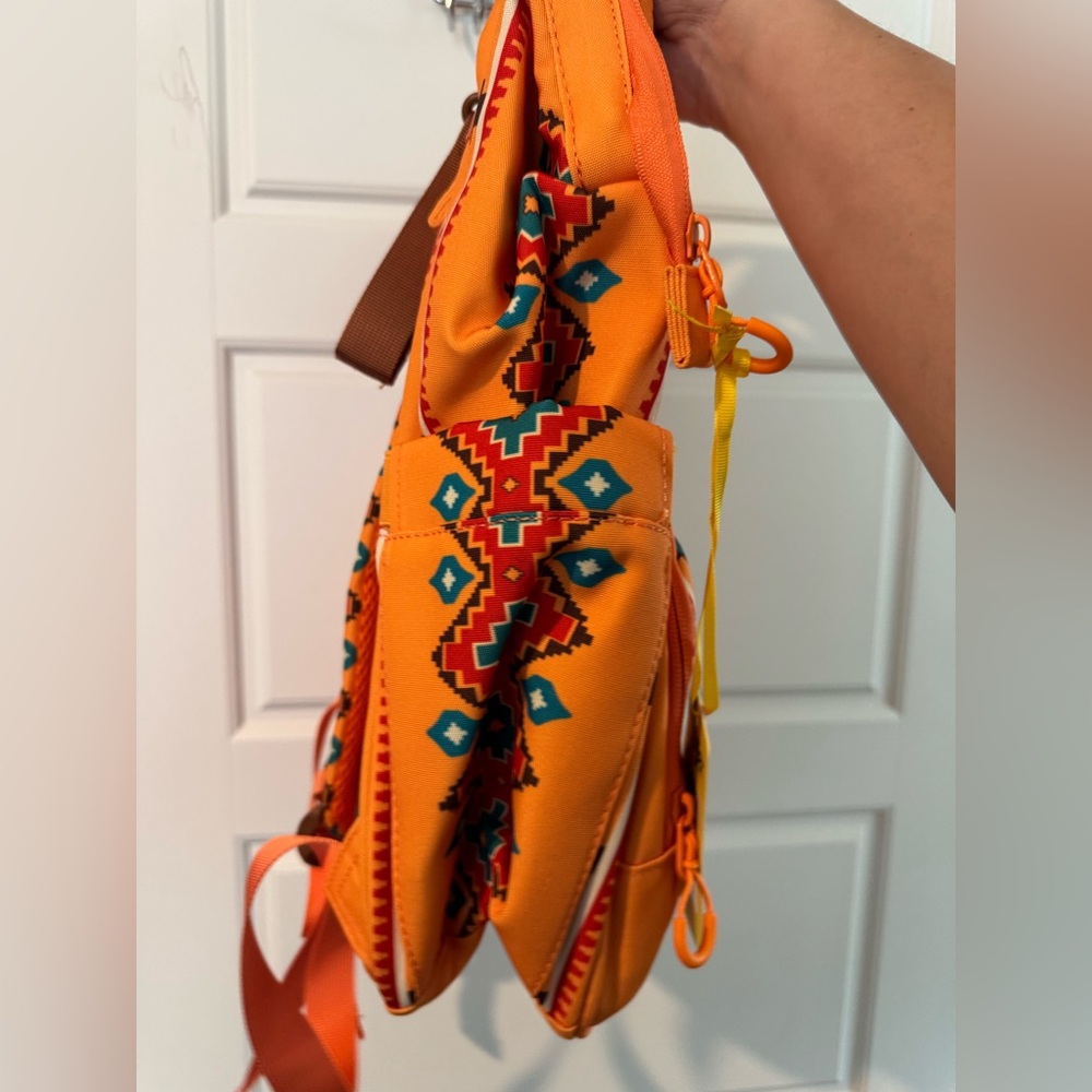 Wrangler Callie Orange Aztec Pattern Backpack - N… - image 3
